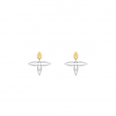 LOUIS VUITTON METAL BOOKLE DREILLE LOUISETTE EARRINGS M80268